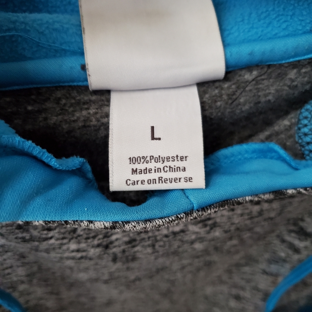 Cozy Blue & Heathered Gray Colorblock Pullover Hoodie Sweatshirt - Picture 5 of 7